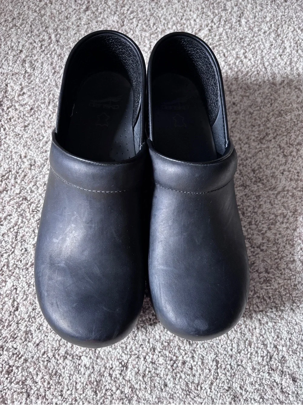 Dansko Professional Black Leather Clogs Mens Slip On Comfort Shoes 44EU 10.5US